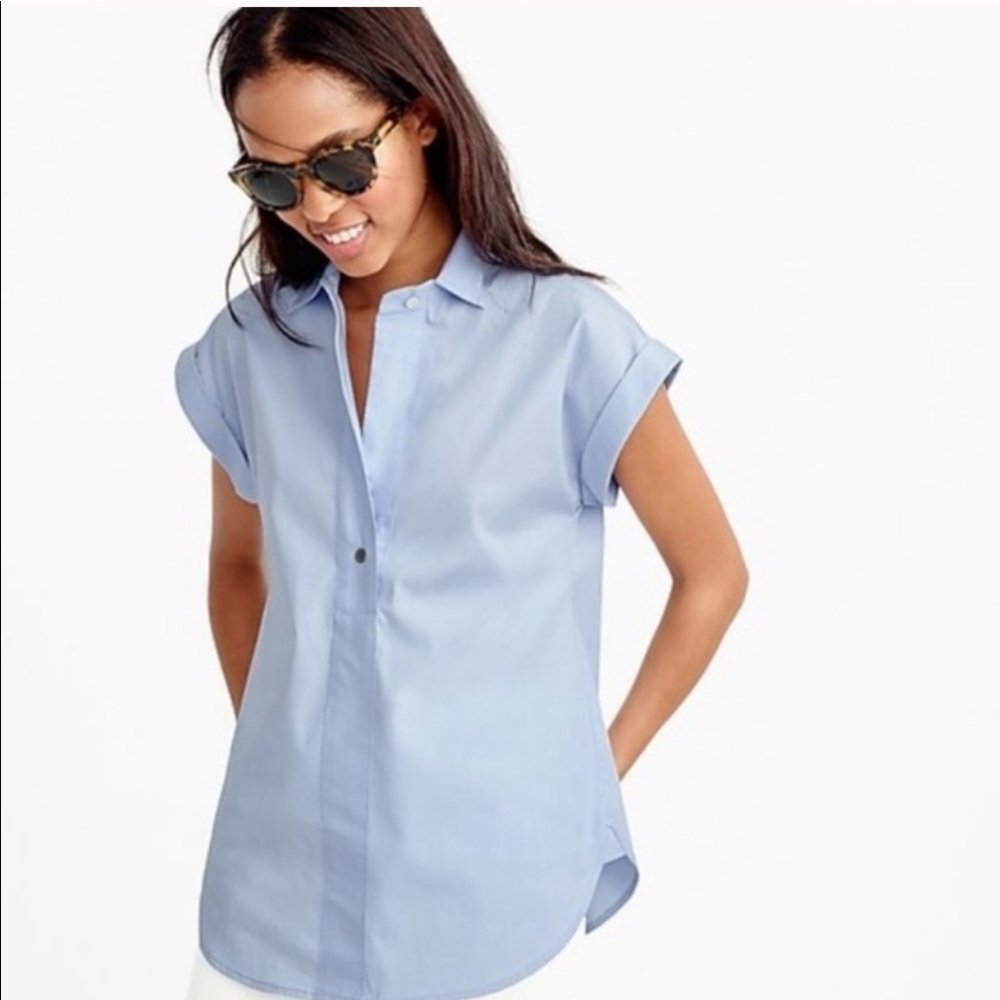 J Crew short sleeved Oxford button down